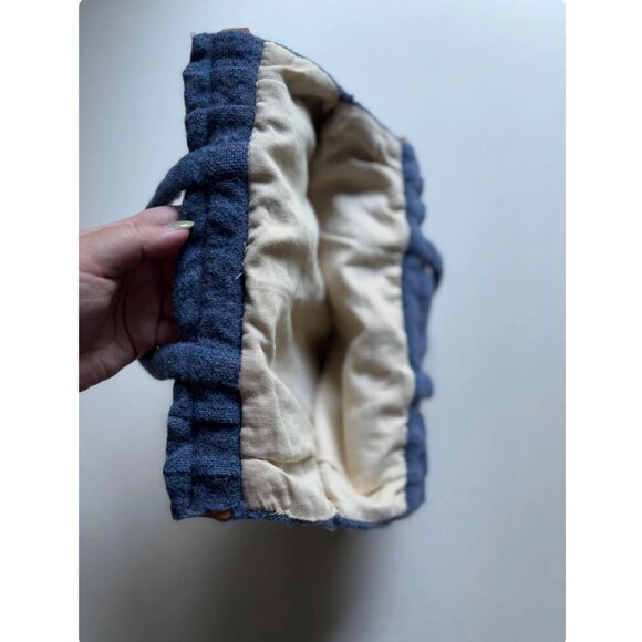 Vintage Handknit Sailboat Handbag | Embroidered Nautical Wool Purse - Picture 3 of 6